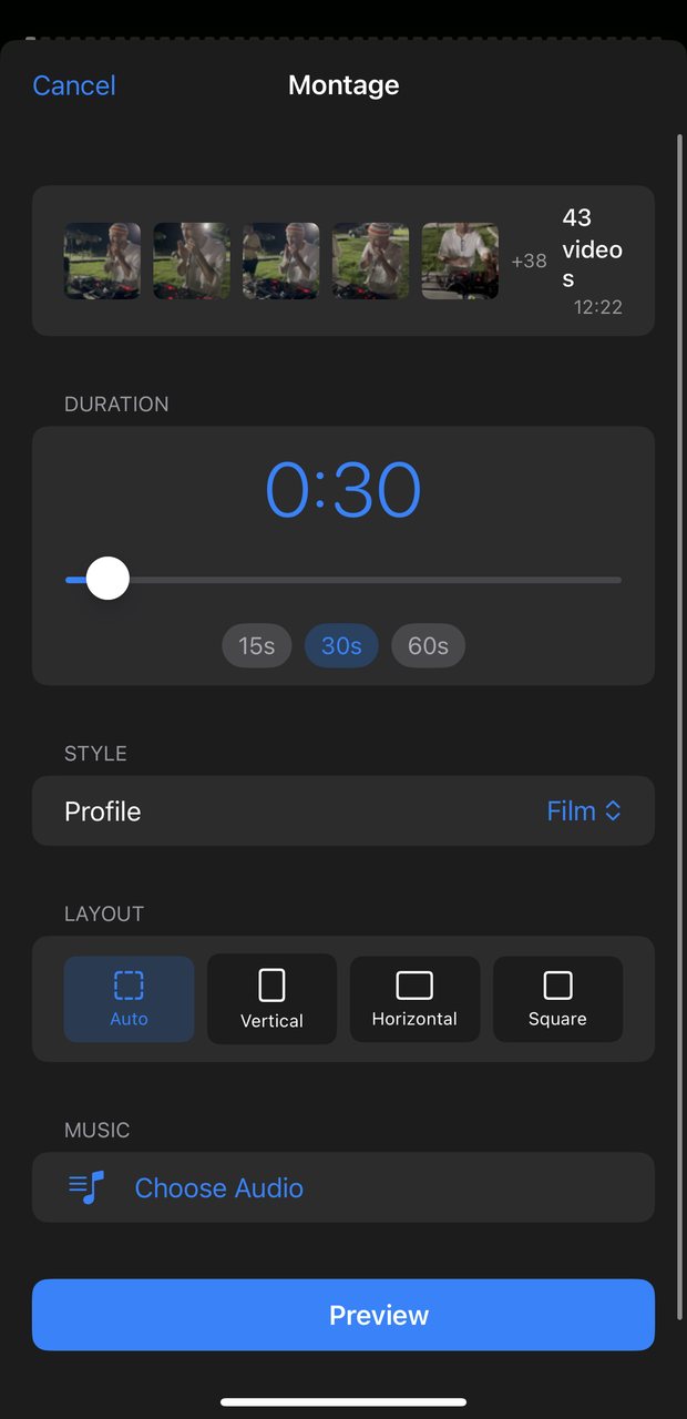 Set length, style and music, then ask for changes